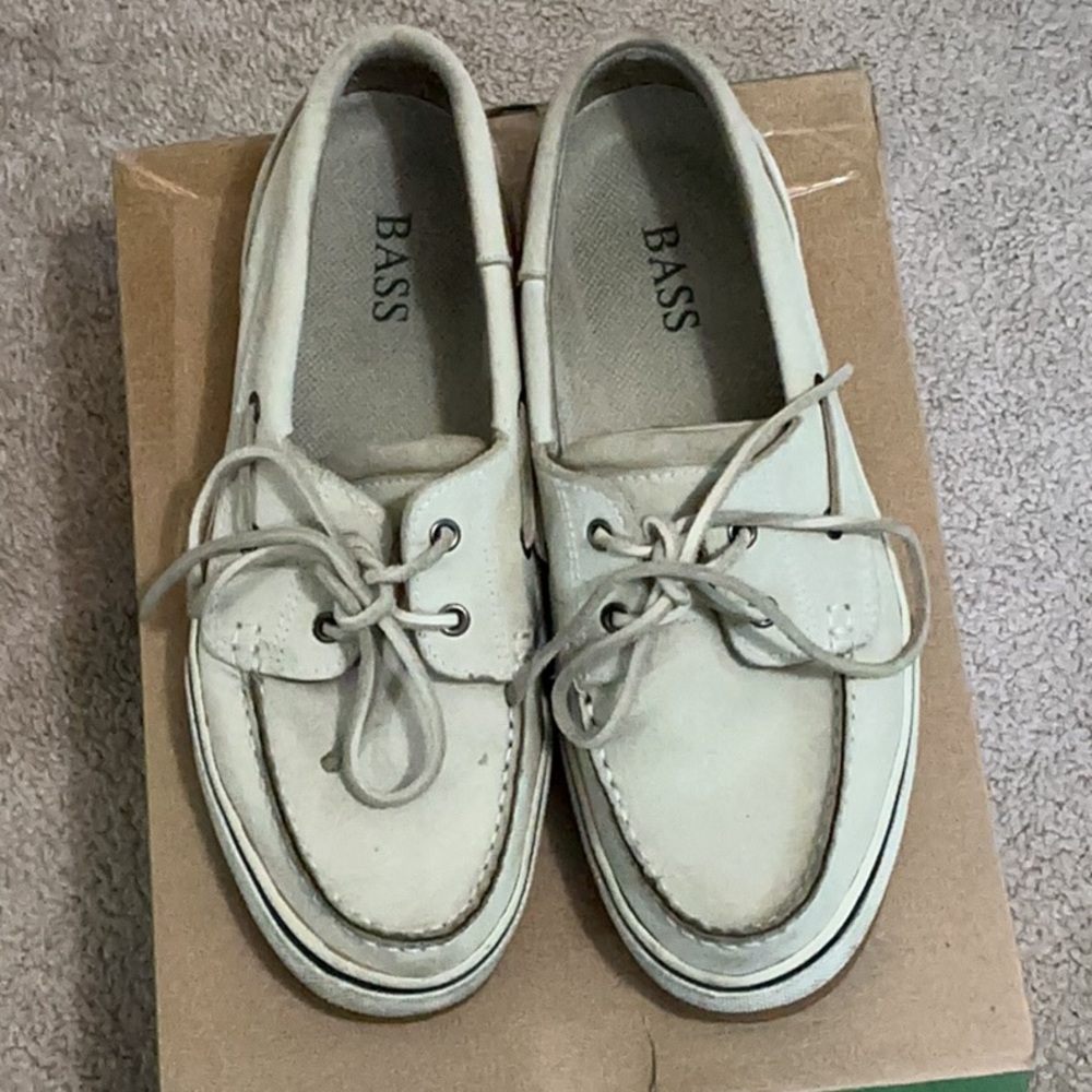 Bass White Men's Boat Shoes